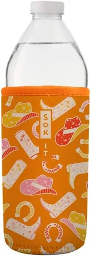Miniatura 226 de Sok It BotlSok Funda para botella de agua con cubierta de neopreno aislante (Floral abstracto, se ajusta a CamelBak o Nalgene de 12 onzas)
