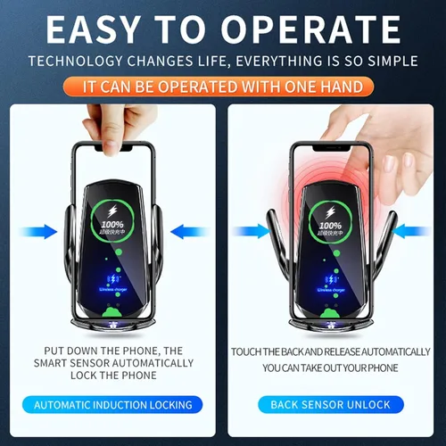 Miniatura 7 de Cargador de Coche Inalámbrico Automotriz por Inducción Eléctrica de 15W, Cargador Inalámbrico para Coche, Soporte de Ventilación de Coche, Montaje