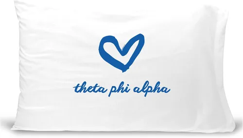 Miniatura 8 de sockprints Funda de almohada Alpha Chi Omega - Nombre de la hermandad con diseño de corazón. Funda de almohada 100% algodón tamaño estándar 20 x 30