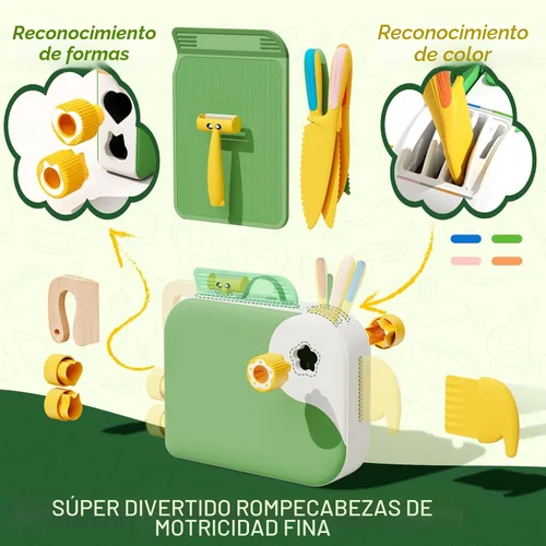 Miniatura 3 de Montessori Herramientas de cocina para niños pequeños, cuchillo para cocina real, juego de cuchillos para niños pequeños con caja de almacenamiento