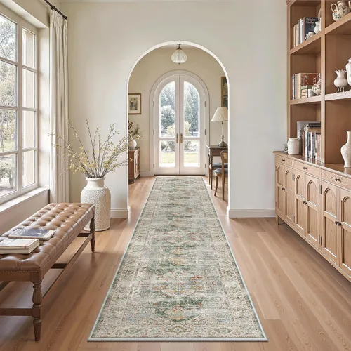 Miniatura 775 de Madane Tapete lavable de 2 x 10 pies para pasillo, cocina, recibidor, clásico, suave, antideslizante para interiores, casa de campo, baño, sala