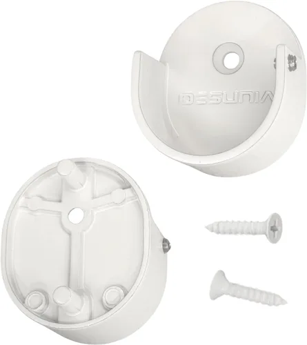 Miniatura 10 de Bridas de soporte para barra de armario con accesorio de rosca, enchufes de poste de ropa resistentes para armarios Blanco brillante 1 par