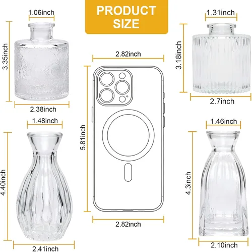 Miniatura 2 de Mapoxy Juego de 4 Jarrones de Vidrio para Brotes, Pequeños Jarrones de Flores para Centros de Mesa de Boda y Decoraciones de Mesa, Mini Jarrones