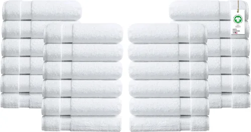 Miniatura 40 de Toallas 100% algodón orgánico de 22.93 oz/m² de felpa al tacto de secado rápido, paquete de 12 toallas de lavado de algodón orgánico, certificado