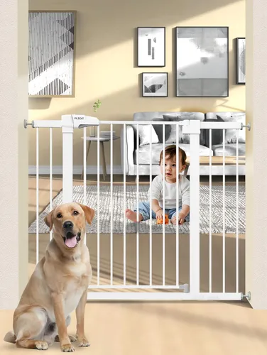 Miniatura 13 de Puerta de bebé de 29.5-40.5 pulgadas para escaleras, puerta para perros para puertas, puerta de seguridad de metal para bebés con cierre automático