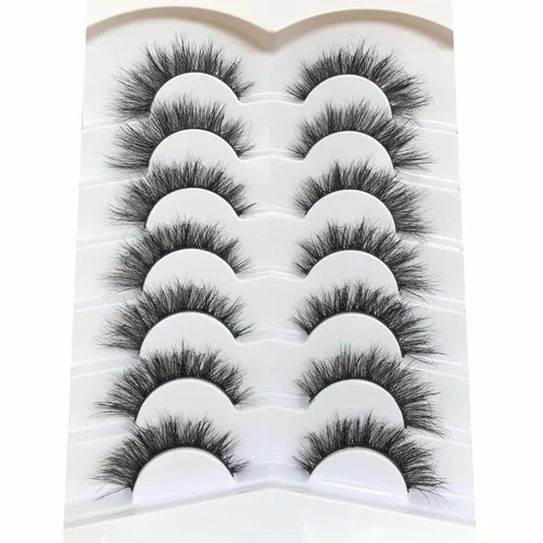 Miniatura 648 de Pooplunch - Pestañas postizas finas de visón sintético, estilo ojo de gato, naturales, cruzadas, tipo racimo, efecto 8D de volumen, tiras