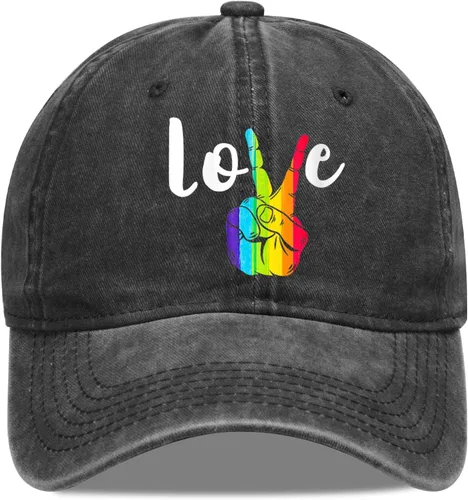 Miniatura 9 de Gorra de béisbol LGBT Pride Rainbow Denim Sombreros Love is Love Vintage Gorra de béisbol ajustable LGBT para hombres y mujeres