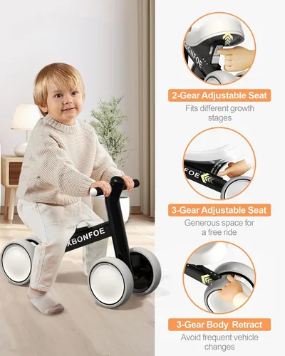 Miniatura 4 de Baby Balance Bike for 1 Year Old Boys Girls, 10-24 Month Toddler Balance Bike, Baby Bike with No Pedal 4 Silence Wheels, First Ride on Toys with
