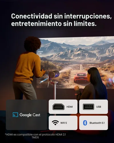 Miniatura 7 de XGIMI MoGo 4 2025 NUEVO Proyector portátil con soporte PowerBase, 5 horas de reproducción, Google TV con Netflix con licencia, soporte ajustable
