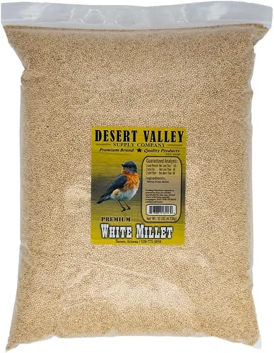 Desert Valley - Semillas de mijo blanco, todo natural, sin OMG Alimento para aves silvestres de primera calidad para cardenales, pinzones, pájaros