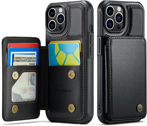 Miniatura 89 de Vinich Funda tipo cartera para iPhone 11 con tarjetero, bloqueo RFID, ranuras de crédito, función atril, a prueba de golpes, para iPhone 11 de 6.1