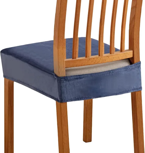 Miniatura 11 de Soft Dining Chair Seat Covers Set of 2, Velvet Seat Covers for Dining Room Chair Removable Washable Dining Room Chair Covers-Beige-2 Piece