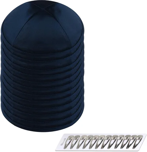 Miniatura 3 de Zion Judaica Deluxe Satin Kippot Bulk Packs Kippas o Kippa Individual Incluye Clips Kipa Gratis