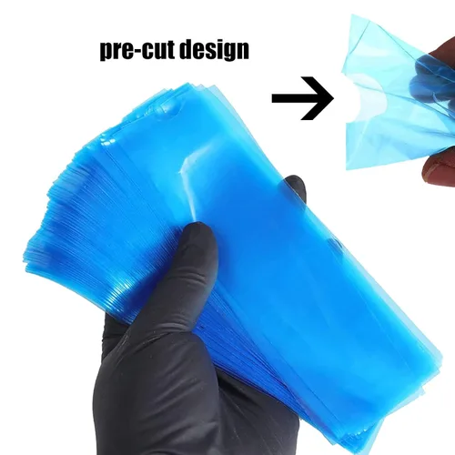 Miniatura 5 de 200pcs cubiertas azules de la pluma del tatuaje, mangas plásticas desechables para bolígrafos estándar de la máquina
