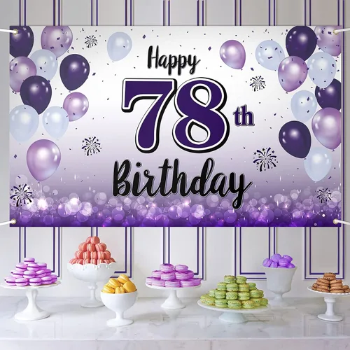 Miniatura 69 de Decoraciones de feliz cumpleaños 30, cartel grande de globo morado de 30 cumpleaños, suministros para fiesta de cumpleaños de 30 años. 30 (EE. UU.)