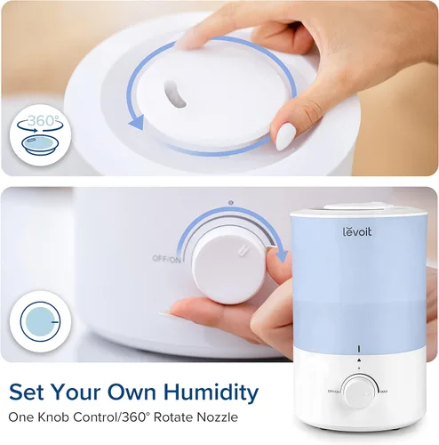 Miniatura 7 de LEVOIT - Humidificador Dual 150 para recámara, habitación grande, 3 L, llenado superior, vapor frío, difusor de aceite esencial para guardería y Azul