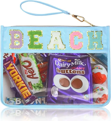 Bolsa de felpilla transparente con cremallera para viajes, bolsa de maquillaje de nailon para cosméticos, bolsa organizadora impermeable para