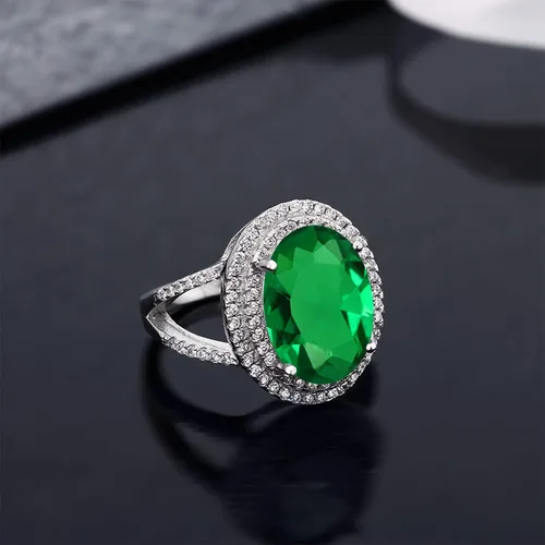 Miniatura 5 de Gem Stone King Anillo de piedra natal ovalada de 0.55 x 0.39 pulgadas para mujer, plata de ley 925, anillo de compromiso de boda para mujer