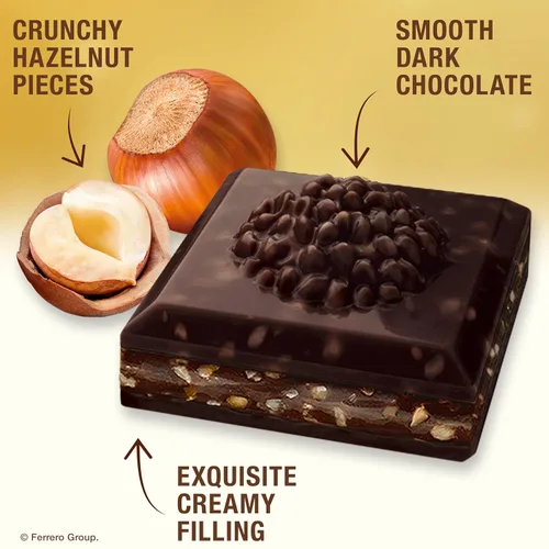 Miniatura 4 de Ferrero Rocher Barra de chocolate premium, 70% de chocolate amargo, avellana y relleno de cacao, 8 unidades, 3.1 onzas cada una
