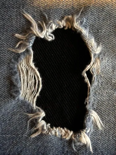 Miniatura 2 de Parches de mezclilla elástica negra súper resistente para planchar - de Holey Patches (tamaños surtidos) (1-5" x 8")