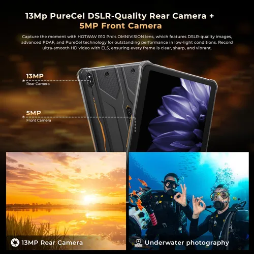 Miniatura 6 de HOTWAV R10 Pro 2025 Tableta Resistente Android 14 - 10.1 Pulgadas HD+ 10800mAh Tableta Impermeable, 20GB RAM+256GB ROM/1TB TF Tablets