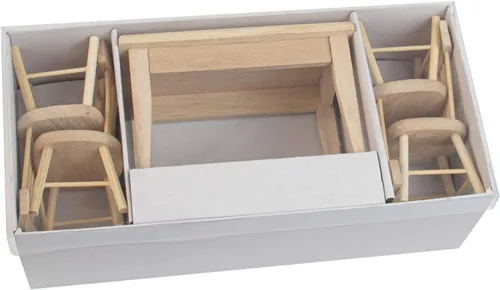 Miniatura 7 de AUEAR, Juego de 5 accesorios de madera para mesa de comedor en miniatura, 1 12