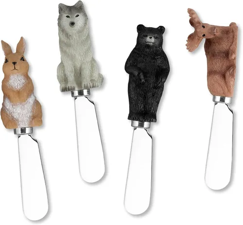 Miniatura 7 de Supreme Housewares Esparcidores de queso de oso, asas de resina pintadas a mano con cuchillas de acero inoxidable para untar queso crema