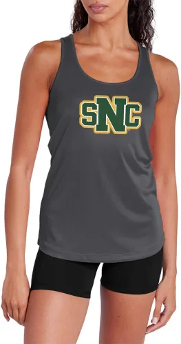 Miniatura 111 de Camiseta deportiva sin mangas oficial de NCAA Collegiate para mujer, con espalda cruzada, colección con logotipo primario