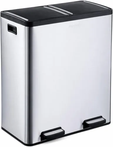 Miniatura 8 de Step N' Sort El bote de basura y reciclaje de capacidad extra grande de 18.5 galones, Soft-Step, con dos compartimentos y contenedores interiores