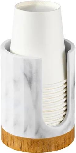 Miniatura 14 de Luxspire Dispensador de Vasos para Baño, Dispensador de Vasos Dixie de 3oz, Portavasos Dixie de Resina, Portavasos de Papel Desechable para Baño