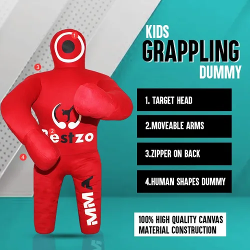 Miniatura 3 de Bestzo Muñeco de agarre MMA para niños, bolsa de entrenamiento de lucha libre y BJJ sin relleno para judo, karate y defensa personal (48 pulgadas)
