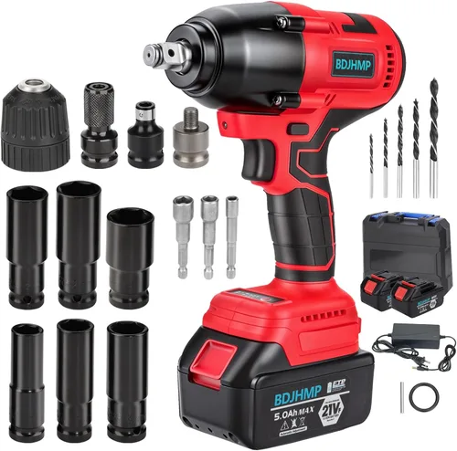 Llave de impacto inalámbrica de 1/2 pulgada, 1106 ft-lbs 1500 Nm, pistola de impacto sin escobillas compatible con baterías Makita de 18 V, 2