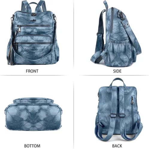 Miniatura 40 de Bolsos mochila monedero de piel sintética para mujer, bolsas con zíper, mochilas de hombro casuales