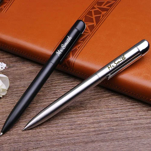 Miniatura 5 de Amlion Bolígrafos grabados personalizados, bolígrafos personalizados, regalos personalizados para hombres y mujeres, acción de giro, color negro
