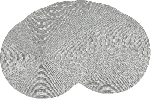 AHHFSMEI Juego de 6 manteles individuales redondos trenzados de 15 pulgadas para mesas de comedor, tejidos naturales, resistentes al calor, color