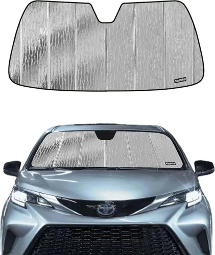Miniatura 8 de Pigenius Parasol para parabrisas Toyota Sienna 2015-2020, acabado plateado metálico