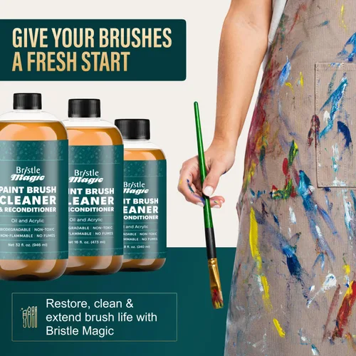 Miniatura 6 de Limpiador y restaurador de pinceles de pintura al óleo, limpiador de pinceles para pinturas acrílicas, aceites y vidrio, biodegradable, no tóxico