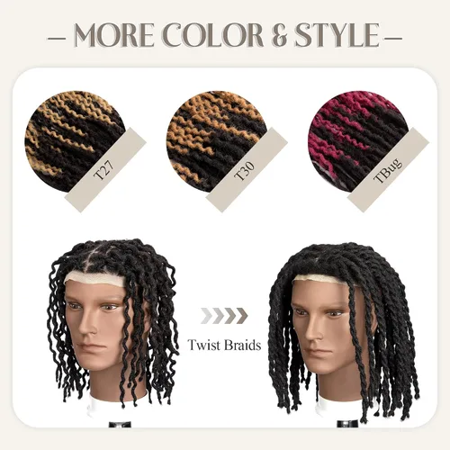 Miniatura 6 de DAIXI - Extensiones de rastas rizadas afro de 8 x 10 pulgadas con base de encaje completo transparente para hombres y mujeres, 56 hebras de 0.2 in
