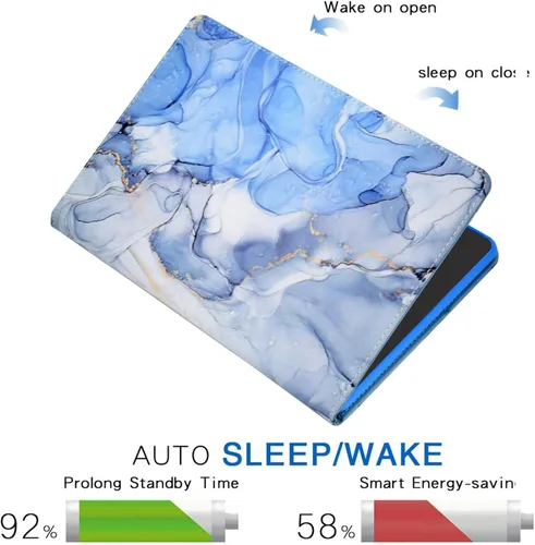 Miniatura 4 de Funut Funda para tablet Fire HD 10 (9ª/7ª/5ª generación, versión 2019/2017/2015), funda inteligente delgada de piel sintética con función
