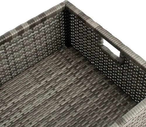 Miniatura 12 de SAFAVIEH Juego de sofá Pramla y otomana para exteriores - Gris y gris - Marco de acero con cojín - Diseño de almacenamiento costero - Ideal