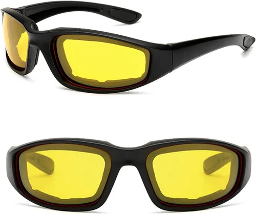 Miniatura 8 de Peciees - Gafas de sol para montar en motocicleta, 4 unidades, para exteriores 4 lentes negro-blanco-rosa-amarillo