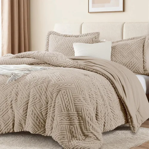 Miniatura 17 de Homelike Moment - Juego de edredón esponjoso tamaño individual, color gris, cálido, para cama individual, juego de ropa de cama para invierno