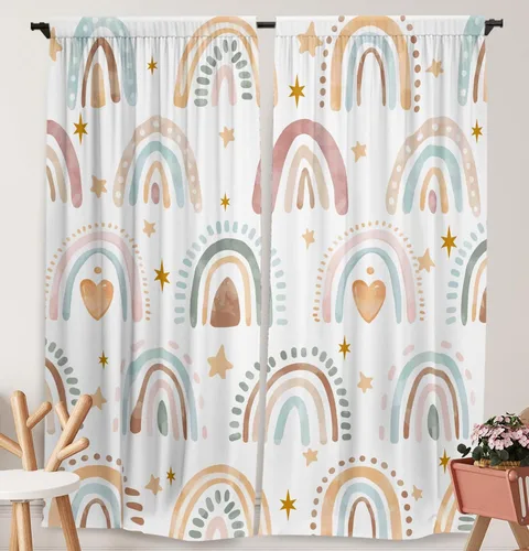 Miniatura 9 de Cortinas de ventana de elefante en acuarela para niños y niñas, estrella azul centelleante para bebé, sala de estar, dormitorio, guardería, hogar, 07