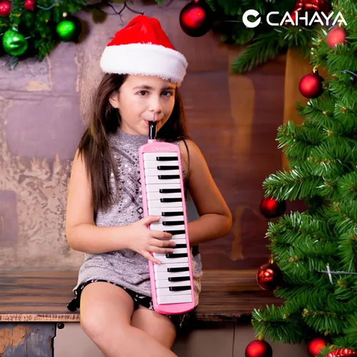 Miniatura 6 de CAHAYA Melódica 32 Teclas Boquilla de Tubos Dobles Piano de Aire Teclado Instrumento Musical con Bolsa de Transporte 32 Teclas, Negro, CY0050-1