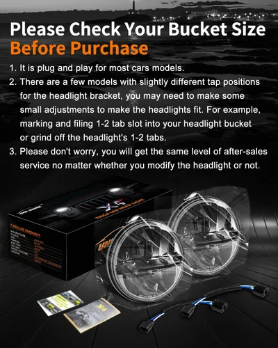 Miniatura 5 de UNI-SHINE 2 faros delanteros LED de 7 pulgadas, aprobados por DOT, haz alto/bajo, compatibles con Jeep Wrangler, Chevy y Miata, Plug and Play