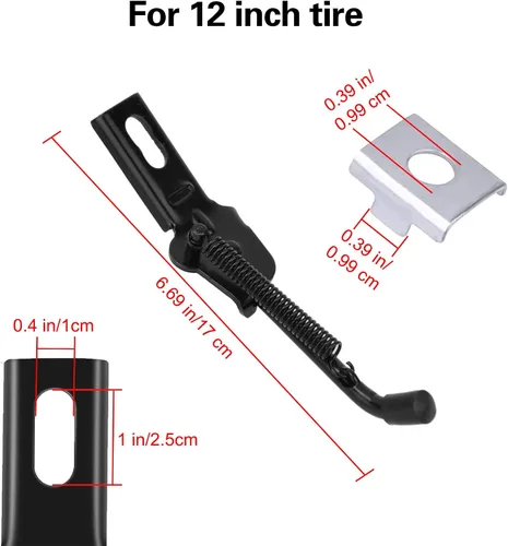 Miniatura 4 de SEISSO Soporte plegable de aleación de aluminio para bicicleta de 12-18 pulgadas, bicicleta de montaña, bicicleta de carretera - negro