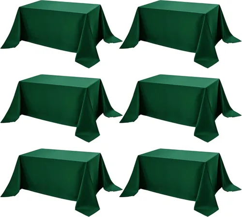 Miniatura 11 de Paquete de 6 manteles negros para mesas cuadradas, 54 x 54 pulgadas, tela de poliéster resistente a las manchas para mesas de 2 pies, manteles