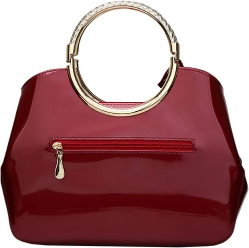 Miniatura 3 de Rullar Bolso elegante de las mujeres y bolso de la manija superior del bolso de la manija de la bolsa de cuero de patente de la totalizador