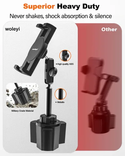Miniatura 2 de Soporte para portavasos de automóvil resistente [rotación de 360° sin sacudidas] Soporte para iPad con brazo de metal para tableta y teléfono, iPad
