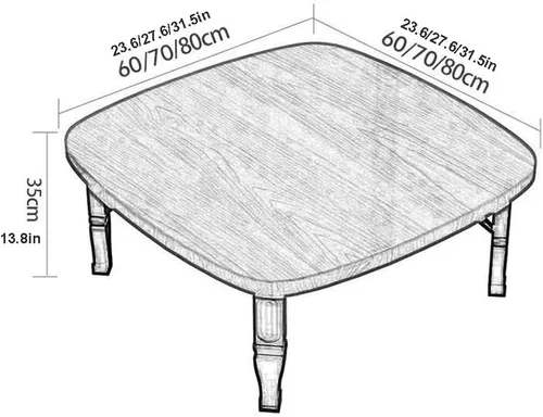 Miniatura 3 de Mesa de café cuadrada plegable de estilo japonés que ahorra espacio, mesa baja, mesa de comedor, mesa de estudio, escritorio pequeño para tatami